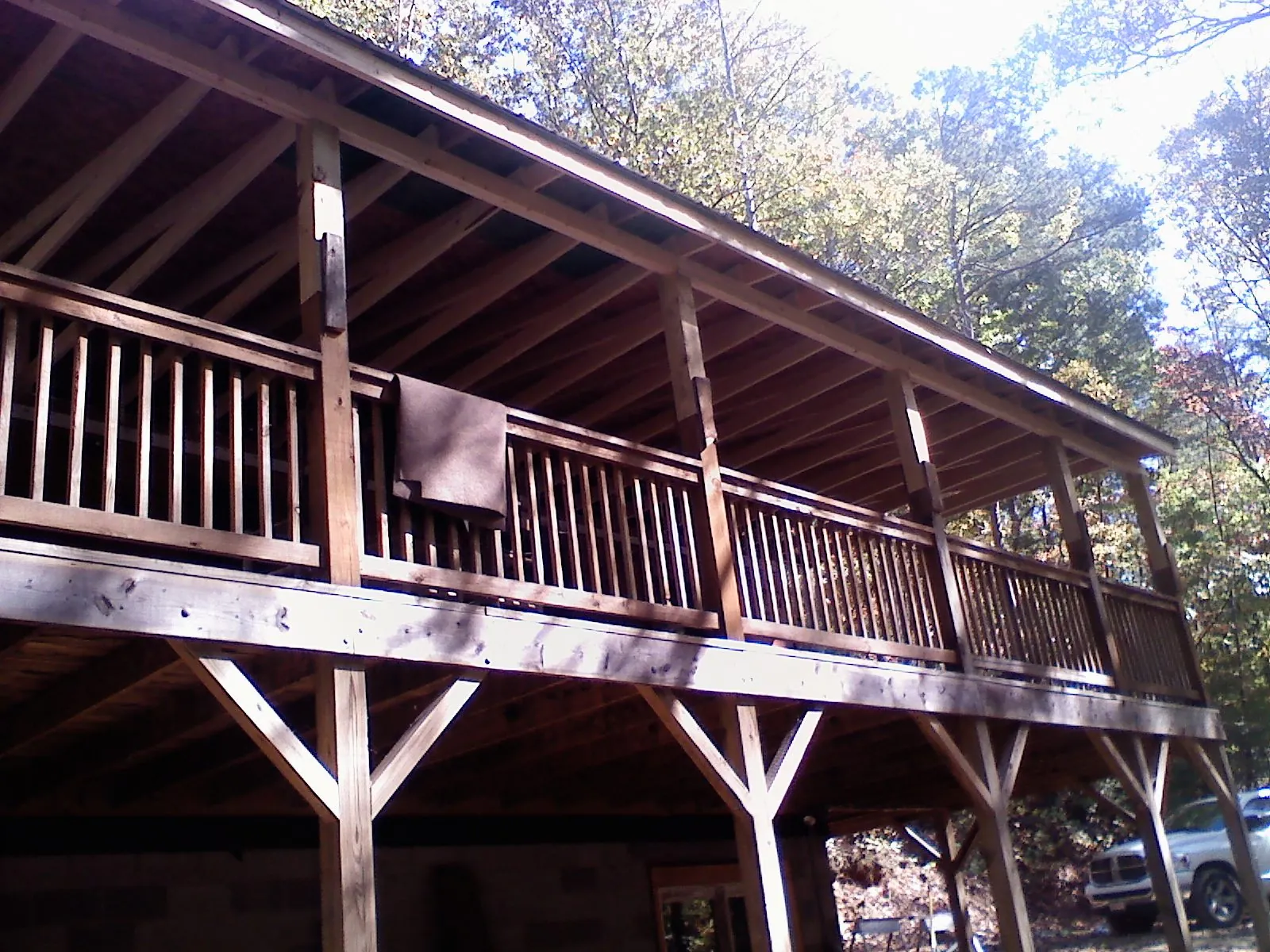 Timber framing under a new elevated porch and deck — Roof Leak Repair in Clover by Roofing Brothers